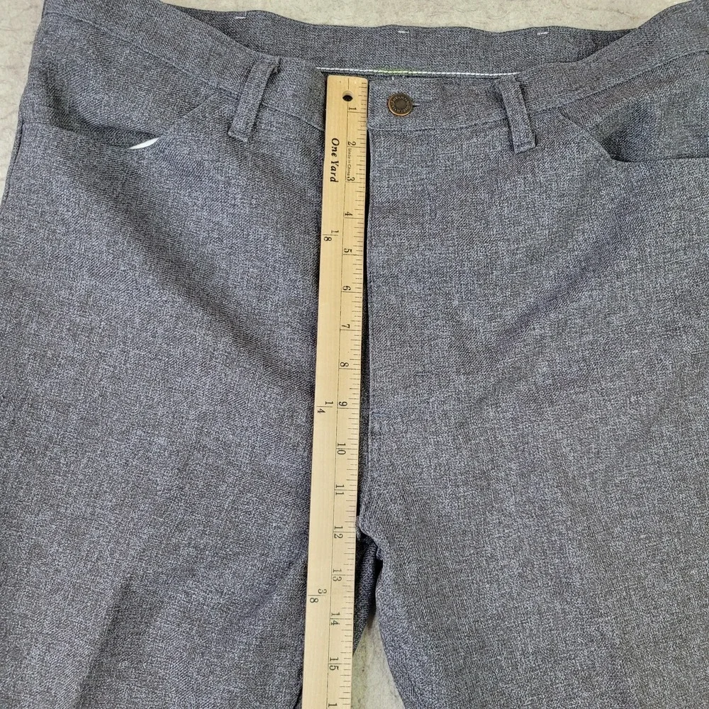 Wrangler Men 38x30 Heather Gray Polyester Wrancher Dress Pants Boot Jeans 82HG